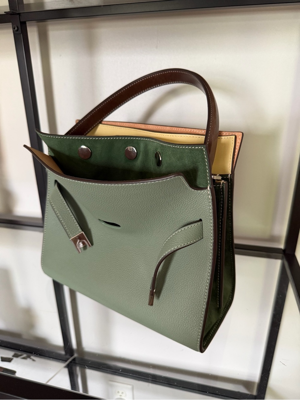 Rare Tory Burch Lee Radziwill Pebbled Small Double Bag